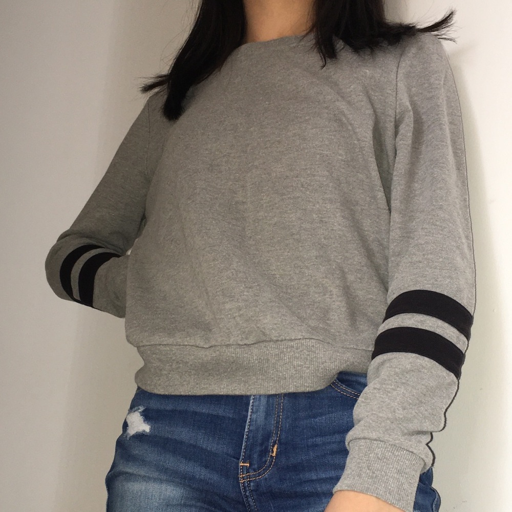 Grey Long Sleeve Top